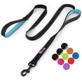thumbnail image 1 of Primal Pet Gear Dog Leash 6ft Long - Traffic Padded Two Handle - Heavy Duty - Double Handles Lead for Control Safety Training - Leashes for Large Dogs or Medium Dogs (6FT, Black-Blue), 1 of 8