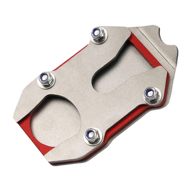 Placa de soporte para pata de cabra de motocicleta de fácil instalación, de acero inoxidable, estable. Rojo plateado