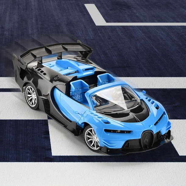 Puntoco Coche de control remoto para niños, coches de juguete RC recargables 1/18, modelo de coche de carreras deportivo de simulación con faros, regalo de Navidad, cumpleaños, juguetes para niños