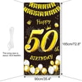 thumbnail image 2 of DPKOW Black Gold 50th Birthday Decoration for Men Women, Black Gold 50th Birthday Banner for Backdrop Door Decoration, 50th Birthday Background Banner for Garden Table Wall Decoration, 72.83x35.43inch, 2 of 7