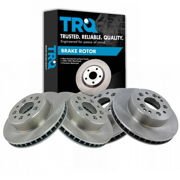 TRQ Front & Rear Brake Rotors Set Fits Select 1965-1982 Chevrolet Corvette