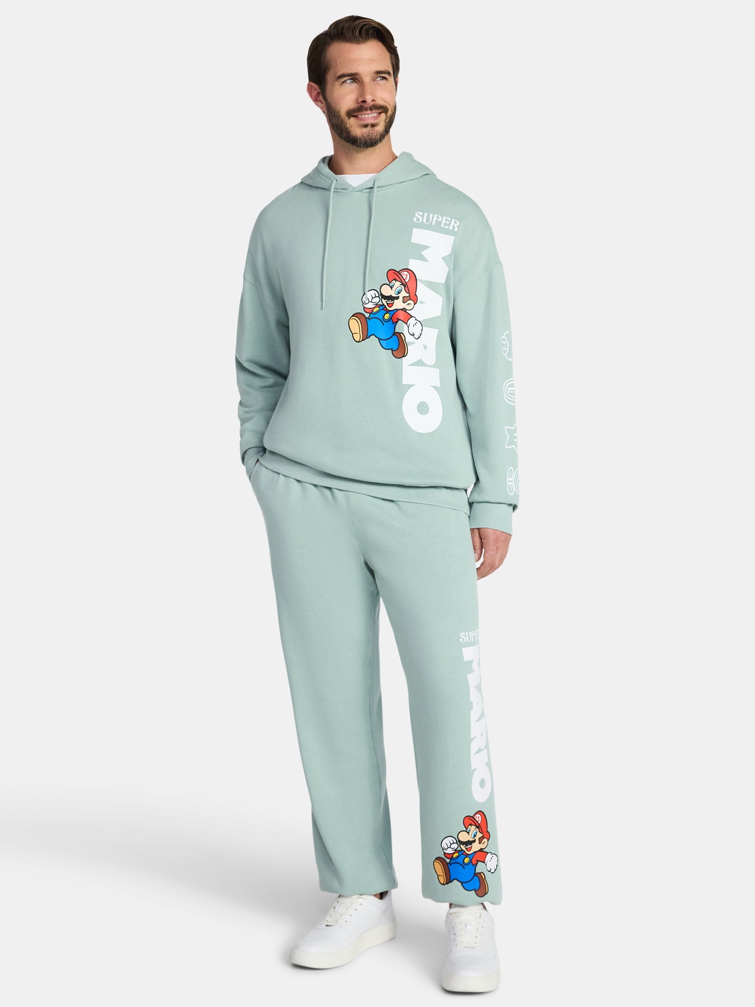Super Mario Men's and Big Men's Graphic Fleece Jogger, Sizes XS-3XL