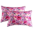 thumbnail image 1 of RV Juego de 2 fundas de almohada de satén, 100% microfibra suave Pillow Cove Rojo Verde, 1 of 5