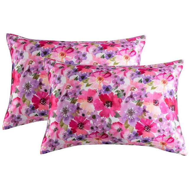 RV Juego de 2 fundas de almohada de satén, 100% microfibra suave Pillow Cove Rojo Verde