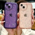 thumbnail image 4 of for iPhone 15 Case 6.1",Cute Clear Love Heart Camera Bling Cover Bling Star Curly Wave Transparent Protection Soft Shockproof Shiny Phone Case for iPhone 15 6.1 for Women Girl Men,Glitter/Purple, 4 of 16