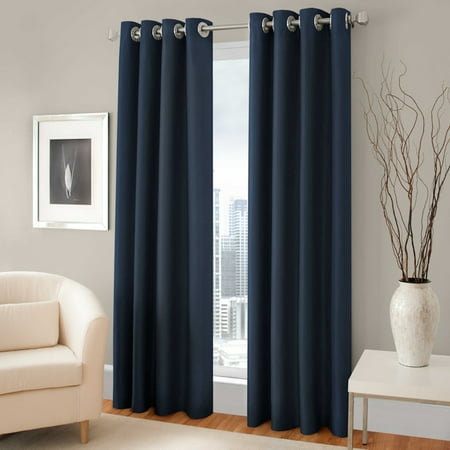 Majestic 95-Inch Blackout Lined Grommet Window Curtain Panel in Blue