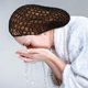 thumbnail image 5 of 3 piezas de red de malla para el pelo suave de rayón tejido Snood Hat Sleeping Crochet Hairnet Long Hair Net Snoods Cover Crochet Hair Net Cap Hair Covers para mujeres accesorios para el cabello, negro, azul, gris, 5 of 8