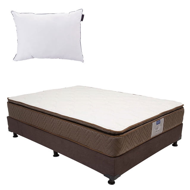 Colchón Individual + Box Bless + Almohada One Restonic Dicasa Nautilus