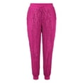 thumbnail image 6 of PMVFHDE Women's Sequin Pants Elastic Waist Sparkly Glitter Pull On Pants Party Wear Comfortable Trousers Hot Pink，S, 6 of 7