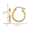 thumbnail image 2 of 14k Yellow Gold Polished Hinged Hoop Earrings - .8 Grams - Measures 15x15mm Wide 1.5mm Thick, 2 of 2