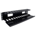 thumbnail image 2 of Quest Manufacturing, Horizontal Large Finger Duct With Hinged Cover, 70-90 Cables, 2U, 19", Black, 2 of 2