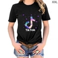 thumbnail image 1 of pitrice T-shirt pour Femme Imprimé, Haut Décontracté à Col Rond, Blouse à Manches Courtes, Noir, TTG, 1 of 4