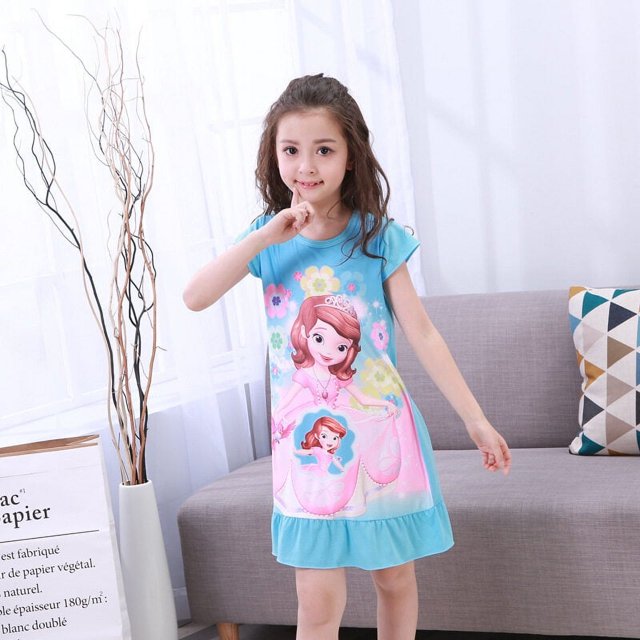 Robe de Nuit pour Tout-Petits Petites Filles Princess Pyjama Robe