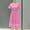 Pink, variant on A Lined Dress Short Sleeve Lapel Collar Button Down Dot Pattern Belt Knee Length Vintage Dress Blue 2XL