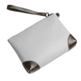 thumbnail image 3 of Leather Clutch 8 X 5. 5 In Wrist Strap And Hand Bag Easy To Carry Lightweight Waterproof And Durable Light Grey, 3 of 6