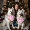 thumbnail image 4 of Dog Bandana 2 Pack,Pink Christmas Tree Pattern Bandanas for Dogs,Cat Bandana,Small/ Large Dog Bandana 2 Size,Dog Bandanas Girl Boy, 4 of 6