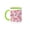 Green/White, variant on 3drose, Valentines Day Pattern of Gorgeous and Pretty Pink Boho Flowers Gift, 11oz Two-tone Red Mug