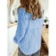thumbnail image 3 of Blusa con botones y cuello en V,Camisa con botones y cuello en V enrollable para mujer Innovación moderna, 3 of 5