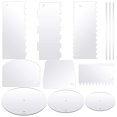 thumbnail image 1 of 12 Pieces Acrylic Cake Discs Set, Cake Scraper Cake Decorating Comb Round Cake Discs Circle Base Boards with Center Hole, 1 of 9