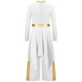 thumbnail image 4 of Sholeno Girls Praise Dance Dress Prayer Clothes Liturgical Worship Gowns with Pants Set Tunic Praisewear White 12, 4 of 5