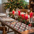thumbnail image 5 of Christmas Patchwork Placemats Set of 4, Country Farmhouse Red Green Dot Plaid Gingham Heat Insulated Linen Place Mats, Washable Stain-Proof Table Mats for Dining Tables Holiday Decor 13x19 Inches, 5 of 9