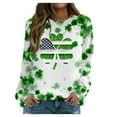 thumbnail image 2 of BLVB St. Patrick's Day Sweatshirts for Women Shamrock Shirt Clover Printed Pullover Casual Loose Long Sleeve Tops Gifts, 2 of 5