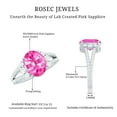 thumbnail image 5 of Rosec Jewels Lab Grown Pink Sapphire Ring for Women with Moissanite - 8X10 MM Oval Shape Sapphire, 925 Sterling Silver, US 5.00, 5 of 9