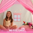 thumbnail image 2 of Joyfy Pink Play Tent for Girls Large Playhouse with Star Light Kids Castle Tent for Indoor and Outdoor Games, 2 of 7