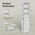 thumbnail image 3 of ARTETHYS Storage Cabinet Tall Narrow Bathroom Organizer Set of 2 with 3-Level Adjustable Shelves Slim Free Standing Space Saver for Living Room Kitchen, Classic White, 3 of 8