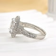 thumbnail image 2 of Dash Jewel 14k White Gold Plated Wedding Ring - 1.9 Ct Oval Cut VVS1/D Lab Created Simulated Diamond Women's Ring - Double Halo Multi Diamond Wedding Ring - A Perfect Gift for Her Special Day, 2 of 3