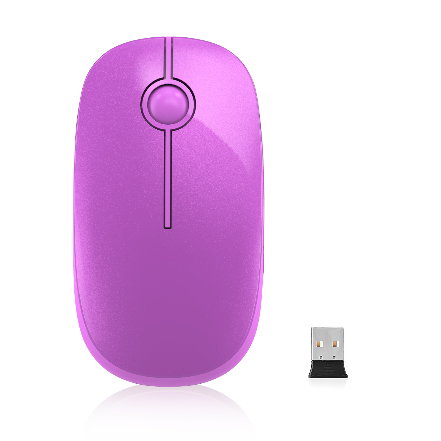 VIVEFOX Wireless Mouse for Laptop, 2.4G Ultra Thin Silent Mouse, with