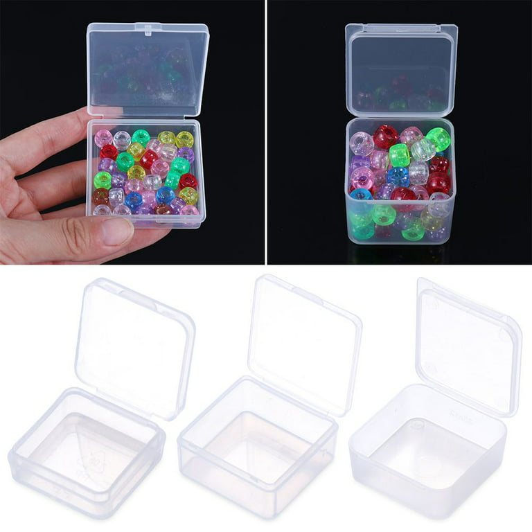 CRASPIRE 1 Set 18 PACK Square Mini Clear Plastic Bead Storage Containers  Box Case with lid for Items,Pills,Herbs,Tiny Bead,Jewerlry Findings, and  Other Small Items
