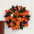 thumbnail image 6 of Loyerfyivos Halloween Door Decorations Home Outside Hello Signs Decor Welcome, Halloween Wreaths for Door Outdoor Indoor Window Thanksgiving Garland Yard Hanging Vintage Maple Leaves Wreath Decor, 6 of 6