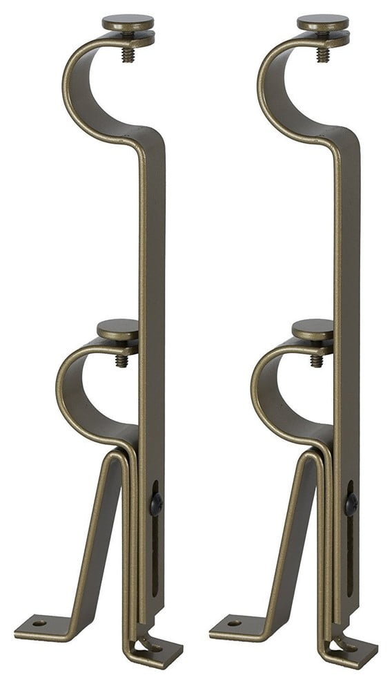 Urbanest Adjustable Double Rod Bracket, Up to 1 1/8", Antique Gold, Set