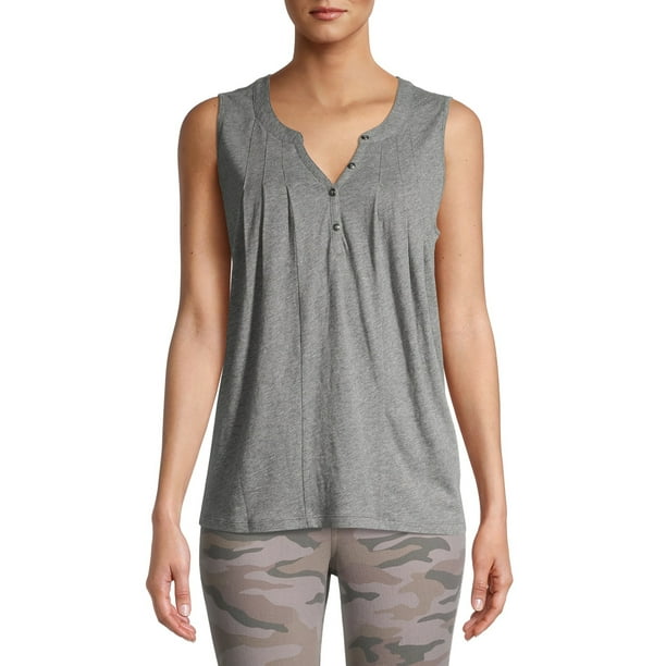 Time and Tru Women's Henley Tank Top