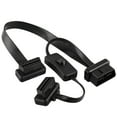 thumbnail image 2 of Qiilu 16 Pin Male To Dual Female OBD2 Splitter Flat Extension Cable Adapter With Switch, 2 of 8
