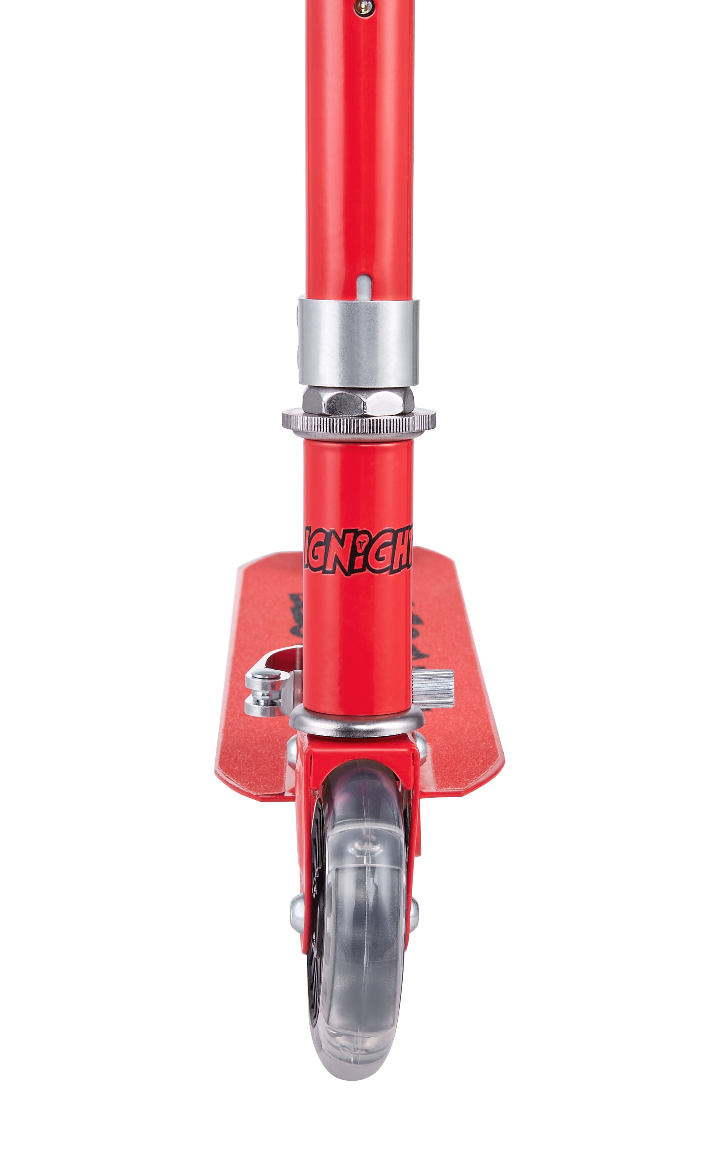 Ignight Kick Scooter with Light Up Wheels and Stem, Red Scooter for Kids Ages 5+