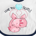 thumbnail image 4 of Inktastic Love You Alotl Cute Axolotl Valentines Boys or Girls Baby Bib, 4 of 4