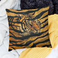 thumbnail image 2 of BANET Animal Skin Throw Pillow Cover Black Yellow Orange Brown Decorative Pillow Cases Square Cushion Cover for Home Bed Sofa Couch 24x24in, 2 of 5