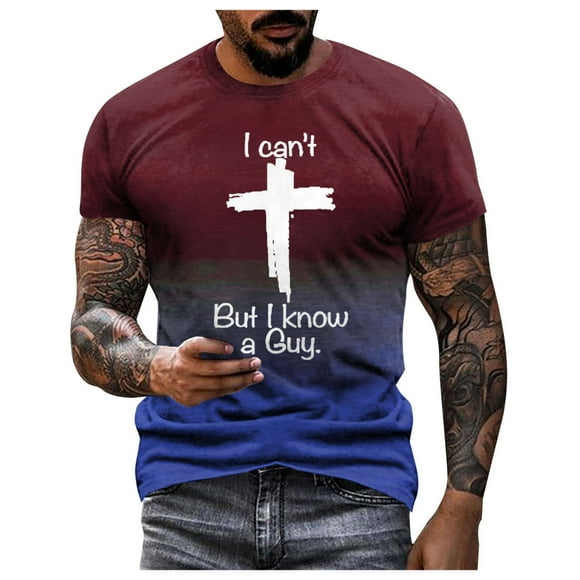 Playeras Deportivas Para Hombre, Camisa Con Degradado Teñida, Fresca Y Fina, Transpirable, Con Cuello Colgante