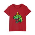 thumbnail image 3 of RXIRUCGD T-shirt en Coton pour Enfants Garçons Filles Mode Mignon Col Rond Imprimé Tee Manches Courtes (Rouge, Taille : 5 Ans), 3 of 5
