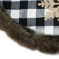 thumbnail image 4 of Northlight 48" Black and White Buffalo Plaid Christmas Tree Skirt with Burlap Snowflake, 4 of 5