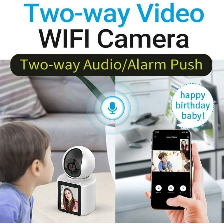 Home Security Camera, 1080P HD, Two-Way Video, 2.8" Screen, Night