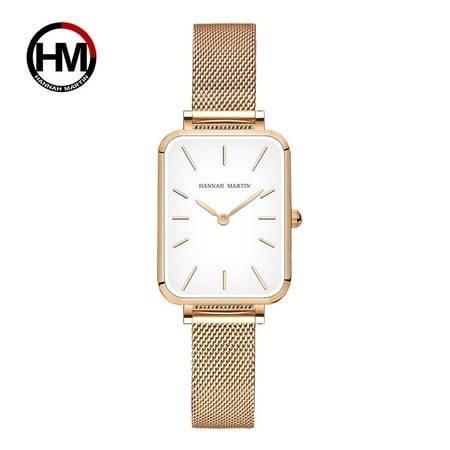 Women's Watch Japanese Movement Light Luxury Retro Square Dial Waterproof Watch Fashion Casual Small Square Watch Women's Wristwatch