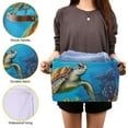 thumbnail image 4 of Coolnut Sea Turtle Storage Bins Foldable Canvas Fabric Storage Basket with Handles for Organizing, Large Storage Baskets for Shelves Closet Decor Gifts, 4 of 7