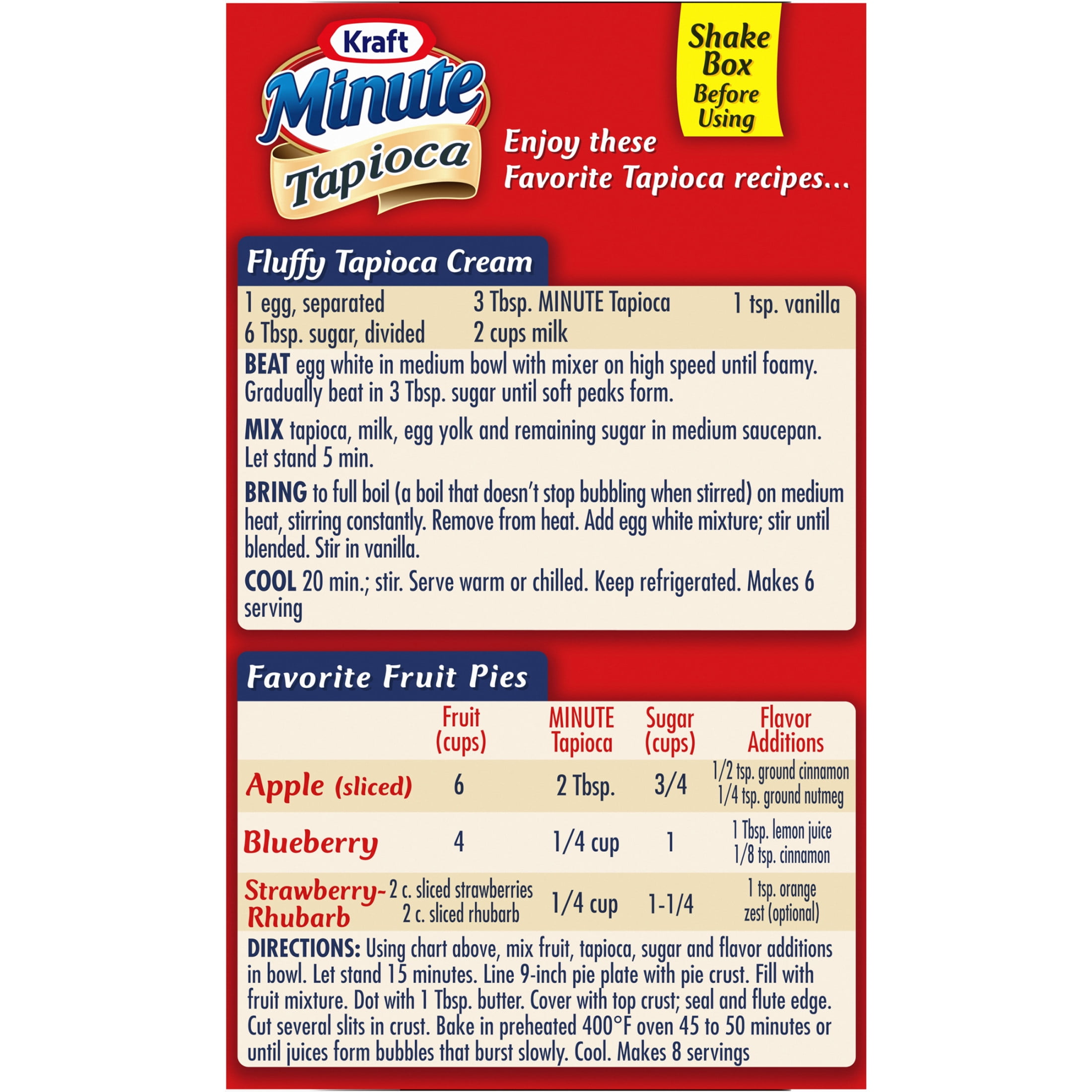 Minute Tapioca, 8 oz Box