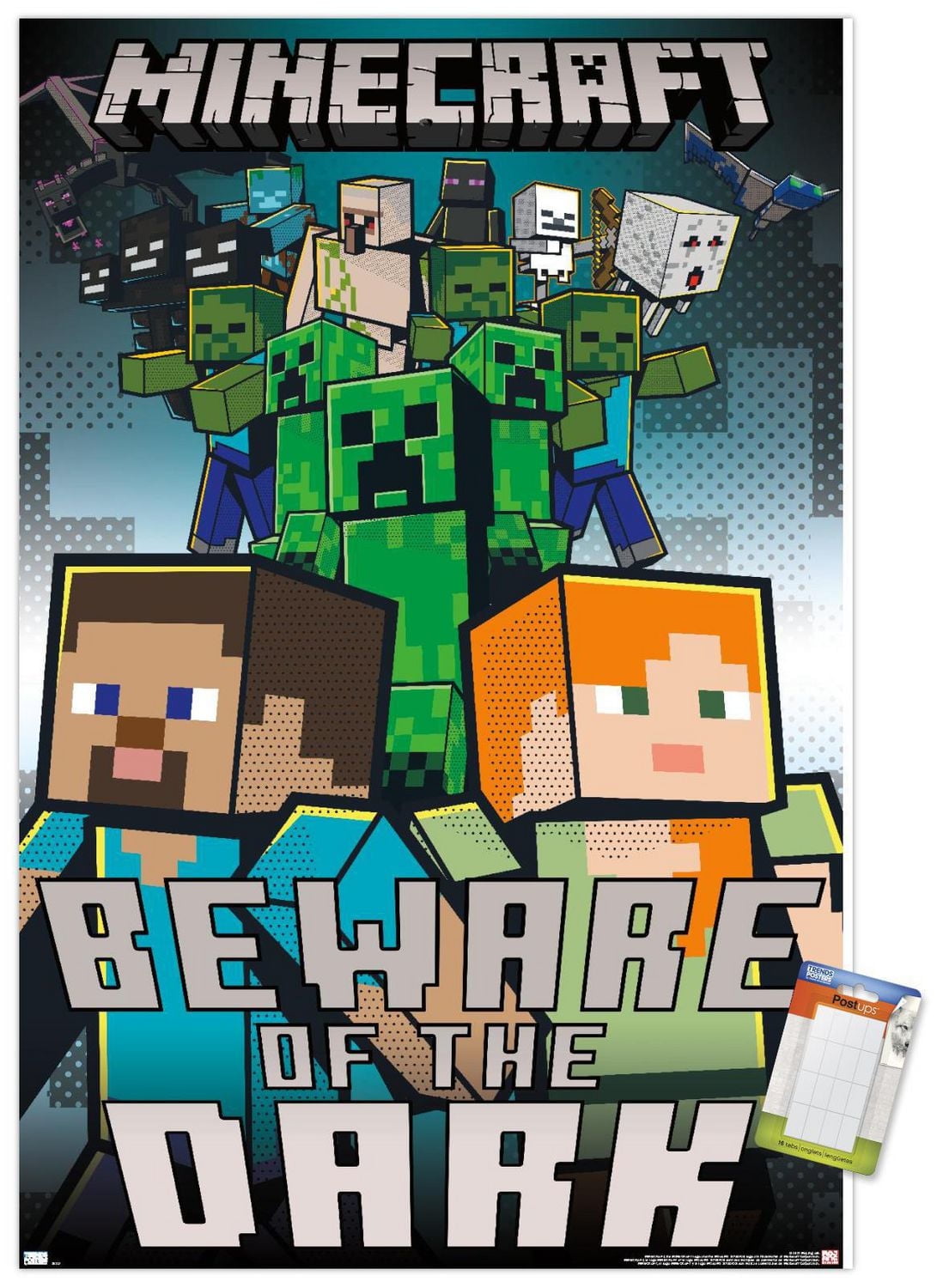 Minecraft - Beware Of The Dark Wall Poster with Magnetic Frame, 22.375" x 34"