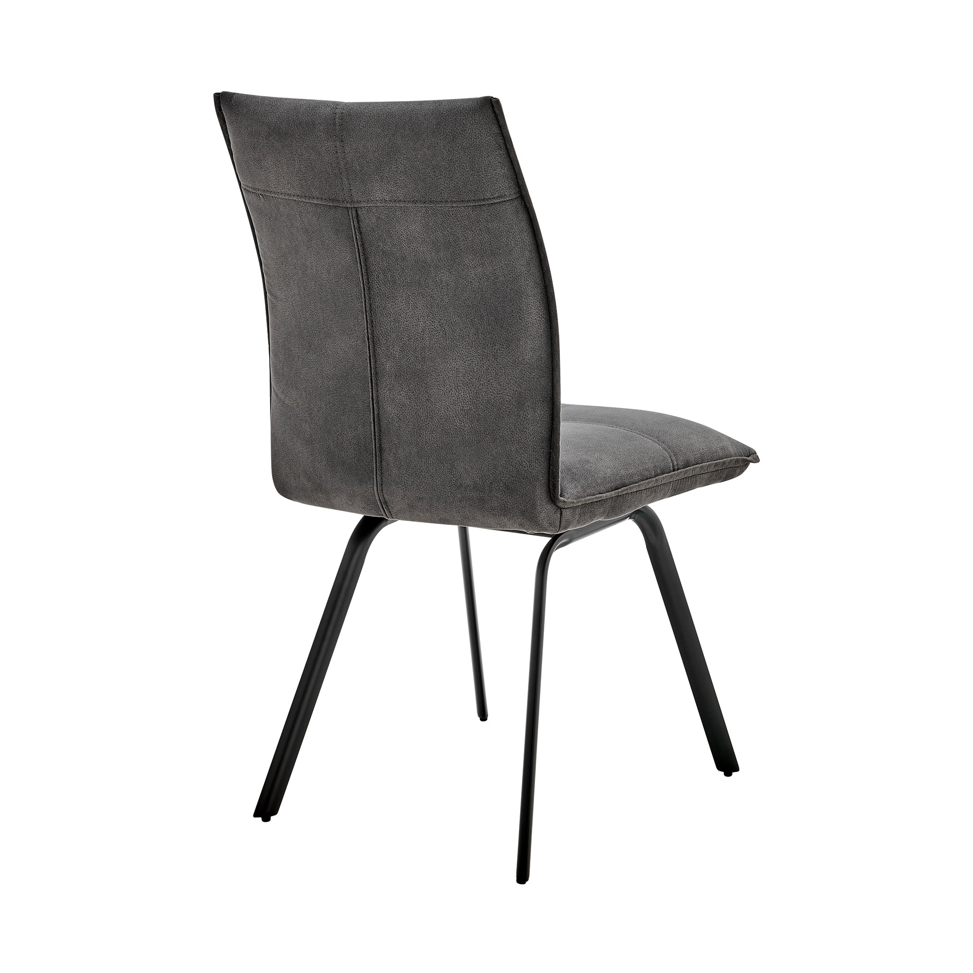 Rylee Dining Room Accent Chair in Charcoal Fabric and Black Finish - Set of 2