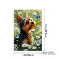thumbnail image 4 of AMHNF Yorkshire Terrier with Blue Butterfly Linen Garden Flag for Spring Summer Home Outdoor Garden Yard Door Decor 12x18 inch, 4 of 5