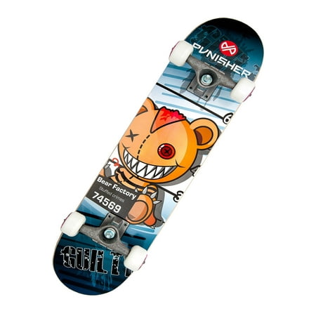 Punisher Skateboards Guilty 31.5" x 7.75" ABEC-7 Deep Conave Canadian Maple Completee Skateboard